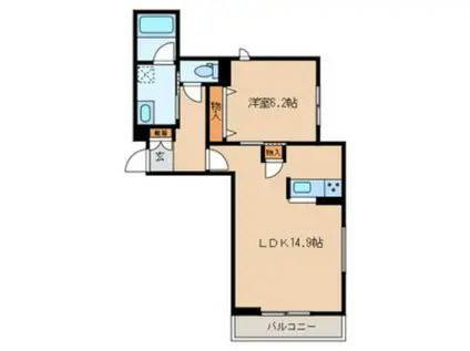 ファイブシャイン(1LDK/2階)の間取り写真
