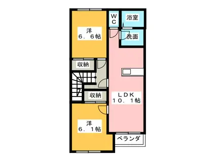 マシェリ(2LDK/2階)の間取り写真