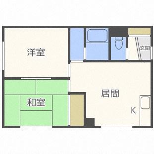 コーポあさや(2LDK/2階)の間取り写真