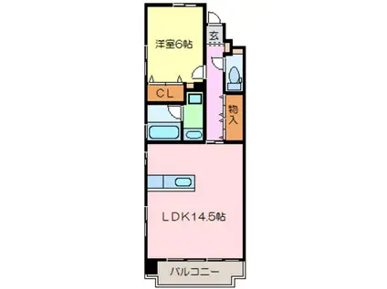 キャッスルマンション豊岡(1LDK/2階)の間取り写真