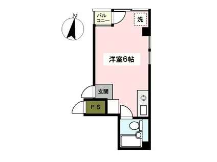 第3池ヶ谷ビル(ワンルーム/5階)の間取り写真