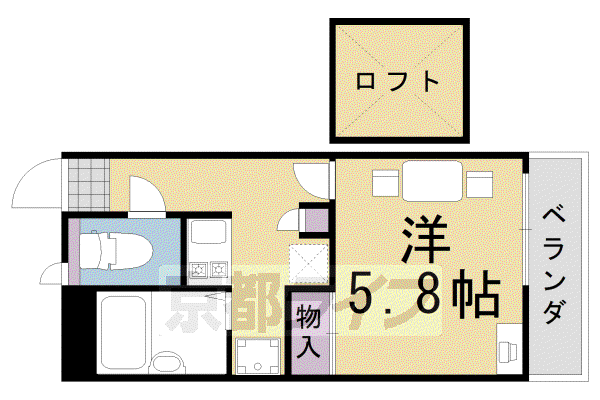 レオパレスMIHALU(1K/1階)の間取り写真