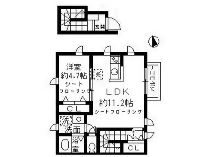 ウエストパレ田無(1LDK/2階)の間取り写真
