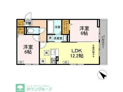 ビューテラス(2LDK/1階)の間取り写真