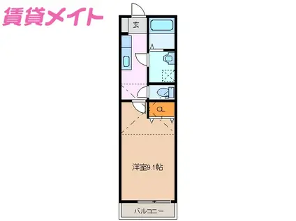 トップハウス南玉垣 II棟(1K/2階)の間取り写真