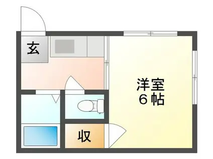 メゾン旭(1K/1階)の間取り写真