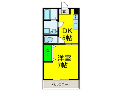 FERIZ諏訪ノ森(1DK/3階)の間取り写真