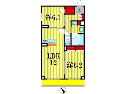 S・K柏の葉キャンパス(2LDK/1階)の間取り写真