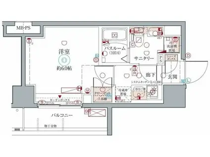 クレヴィスタ横浜(1K/10階)の間取り写真