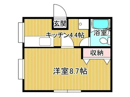 ウィンザー・II(1K/1階)の間取り写真