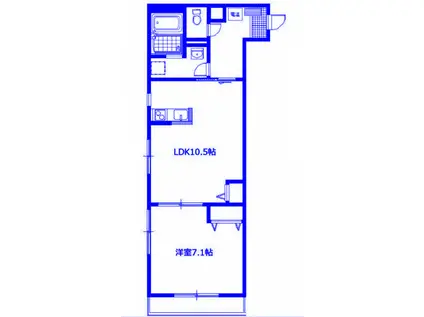 コーポ・ウィステリアII(1LDK/2階)の間取り写真
