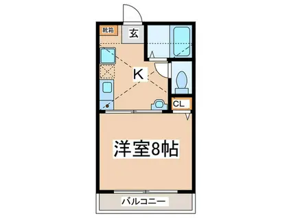 カメリエ(1K/2階)の間取り写真