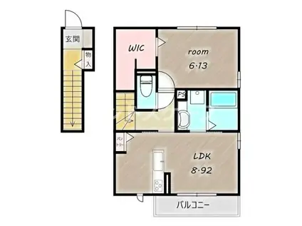 セプトガーデン井野町(1LDK/2階)の間取り写真