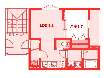旅と青空のアン・ジュール(1LDK/2階)の間取り写真