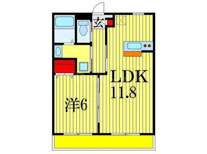 32ハーベスト(1LDK/2階)の間取り写真
