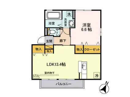 ザウバーパーク(1LDK/2階)の間取り写真