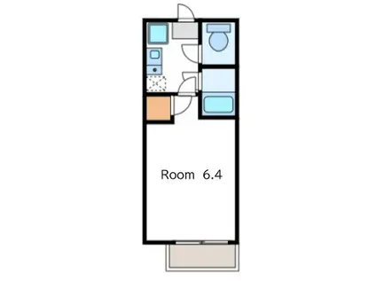 パーク・ハイツII(1K/1階)の間取り写真