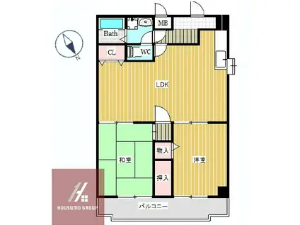 レクシア九条(1DK/3階)の間取り写真