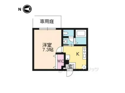 メゾンアイビス衣笠(1K/1階)の間取り写真