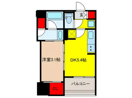 パークアクシス神保町(1DK/6階)の間取り写真