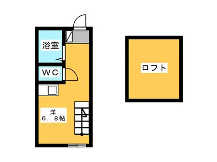 G・Aヒルズ新羽(ワンルーム/2階)の間取り写真