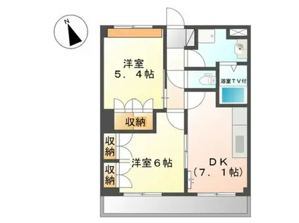わかやま電鉄貴志川線 日前宮駅 徒歩28分 2階建 築18年(2DK/2階)の間取り写真