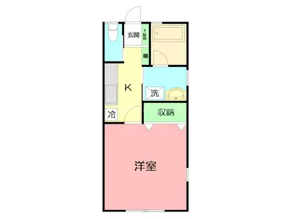 クラウンハイツII(1K/2階)の間取り写真