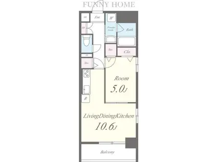 フォーチュン・ドゥミール(1LDK/3階)の間取り写真