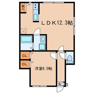 アザレ東武練馬(1LDK/1階)の間取り写真
