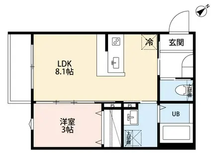ロボットホーム北柏(1LDK/2階)の間取り写真