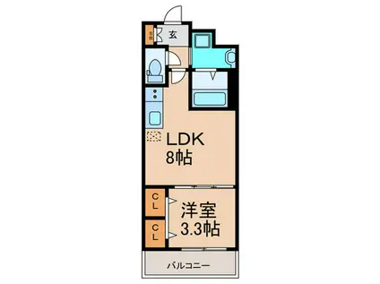 スプランディット中之島DUE(1LDK/9階)の間取り写真
