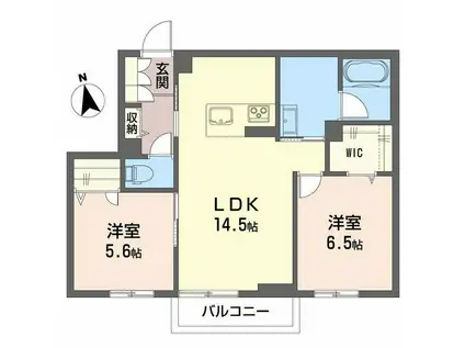 シャーメゾンMII(2LDK/2階)の間取り写真