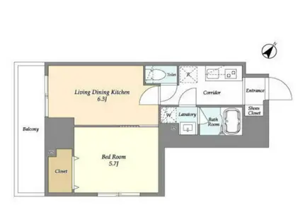 ケーディーエックスレジデンス町田ノース(2K/11階)の間取り写真