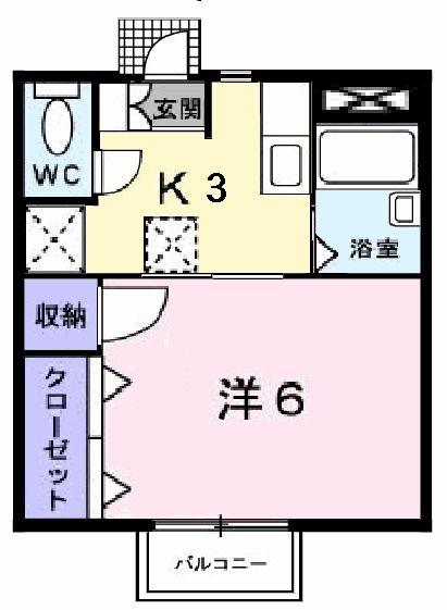 ドミール・ルシパー(1K/1階)の間取り写真