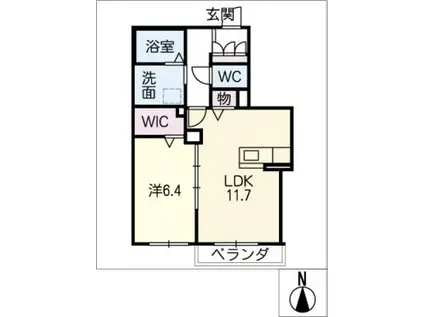 マ・メゾン中小田井(1LDK/1階)の間取り写真