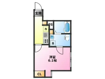 リバティ元住吉(1K/2階)の間取り写真