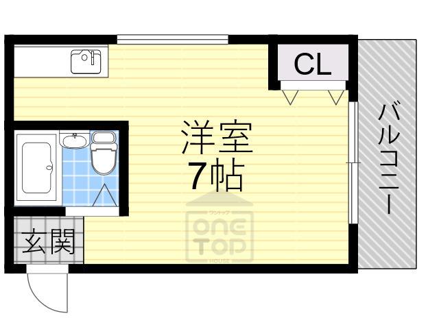 プレアール中桜塚(ワンルーム/2階)の間取り写真