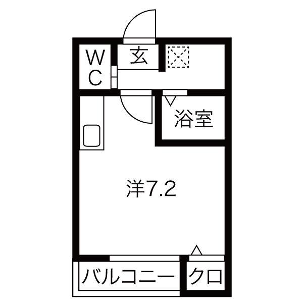 ラ・プチット・メゾン五橋(ワンルーム/3階)の間取り写真