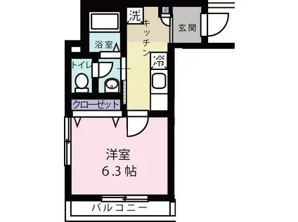 BERG(1K/2階)の間取り写真