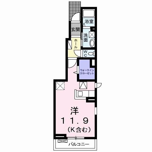 ミルト住吉I(ワンルーム/1階)の間取り写真