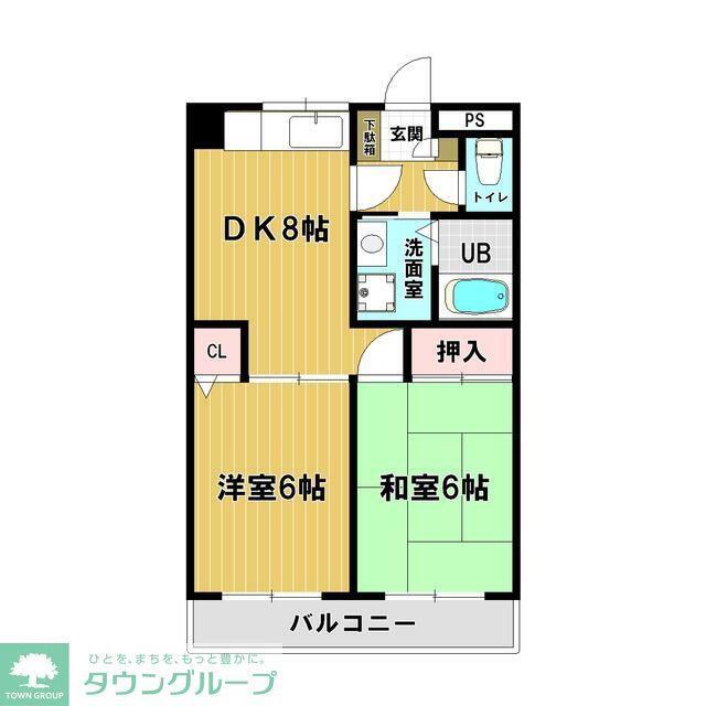 パークハイム(2DK/3階)の間取り写真