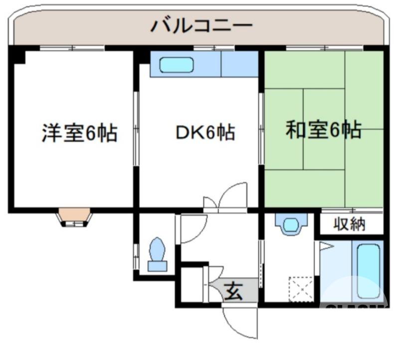 ユンケンハイム(2DK/1階)の間取り写真