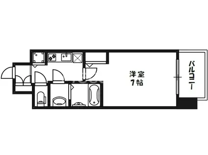 クリスタルグランツ梅田(1K/10階)の間取り写真