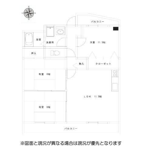 オークティプラザ原田(3LDK/2階)の間取り写真
