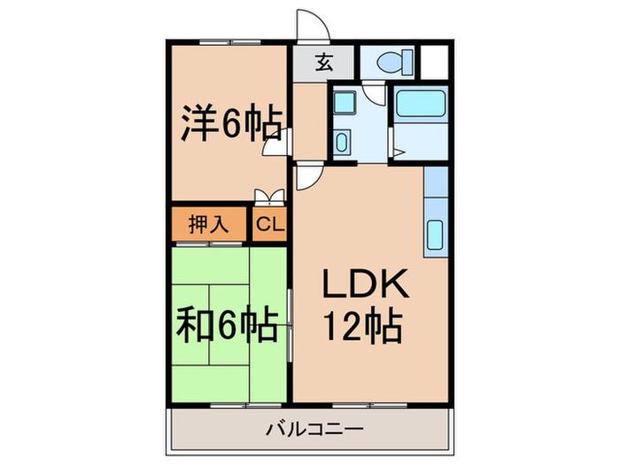 パレドールJOE(2LDK/3階)の間取り写真