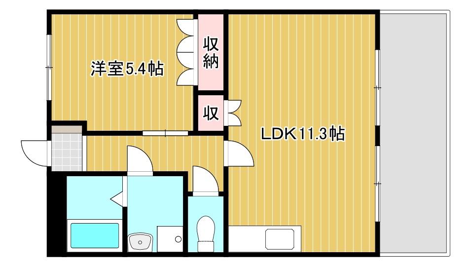 リフレイン グレース(1LDK/1階)の間取り写真