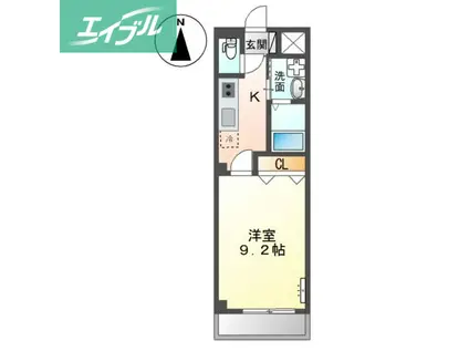 ルミエール(1K/2階)の間取り写真