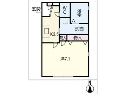 グローリー神村(1K/1階)の間取り写真