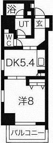 MELIV鶴舞(1DK/8階)の間取り写真