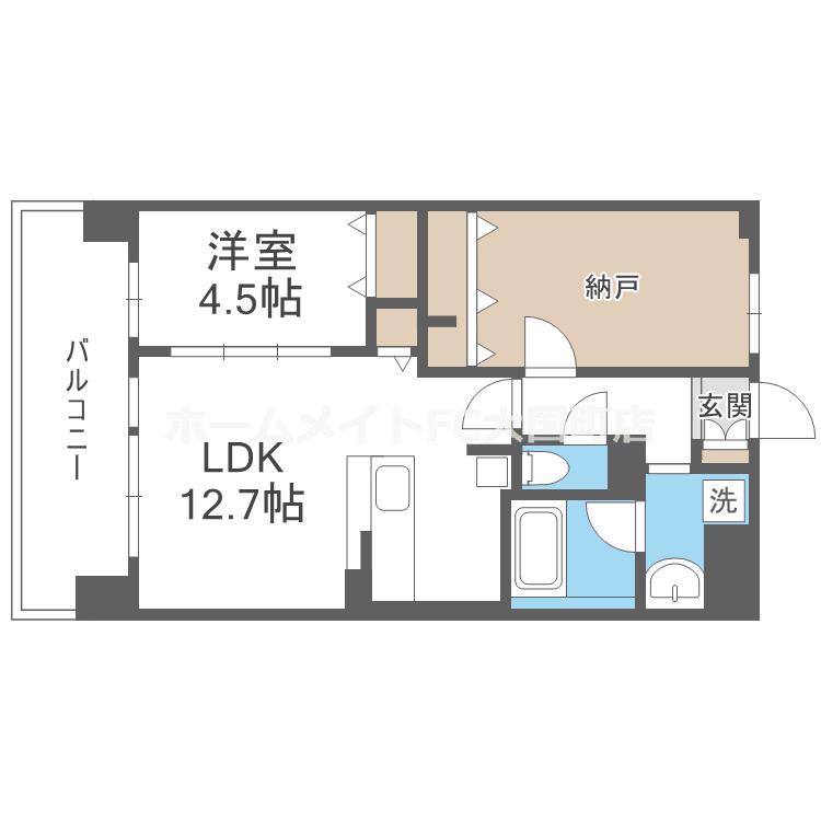 アトリエール堺寺地町(2LDK/5階)の間取り写真